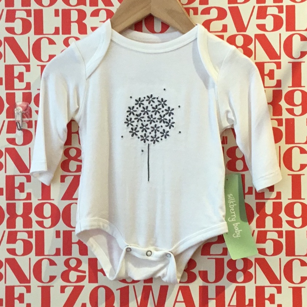 Silkberry Baby Bamboo Long Sleeve Onesie, NEW WITH TAGS